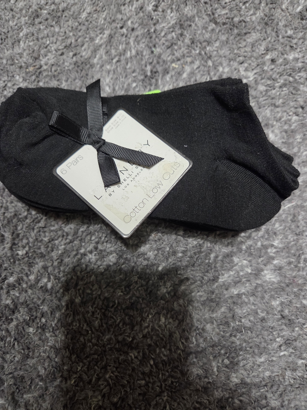 Laundry By Shelli Segal Black Cotton Low Cut Socks - 6 Pairs